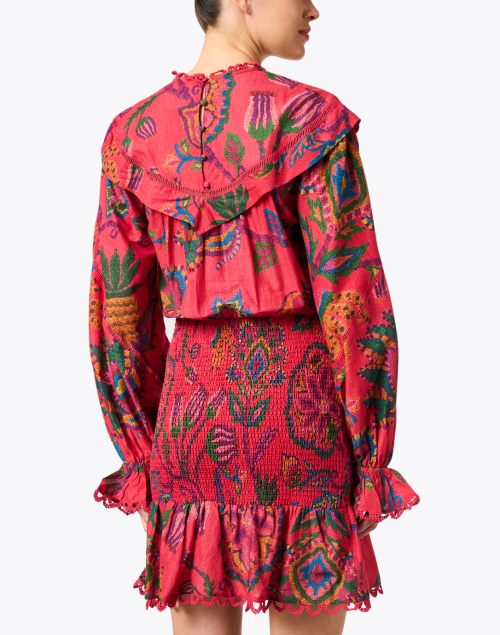 Back image - Farm Rio - Red Print Cotton Mini Dress