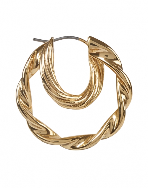 Back image - Loeffler Randall - Holly Gold Double Twisted Hoop Earrings