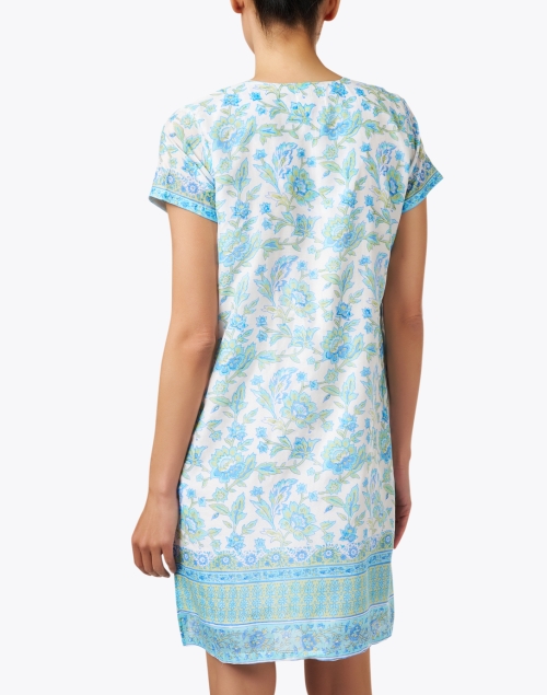 Back image - Bella Tu - Roxanne Blue Floral Print Dress