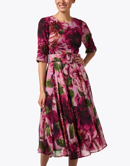Front image - Samantha Sung - Aster Pink Floral Print Cotton Dress