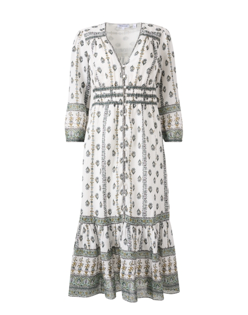 Product image - Veronica Beard - Castella Ivory and Green Printed Dress