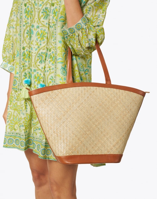 Look image - Bembien - Gina Natural Woven Rattan and Leather Bag
