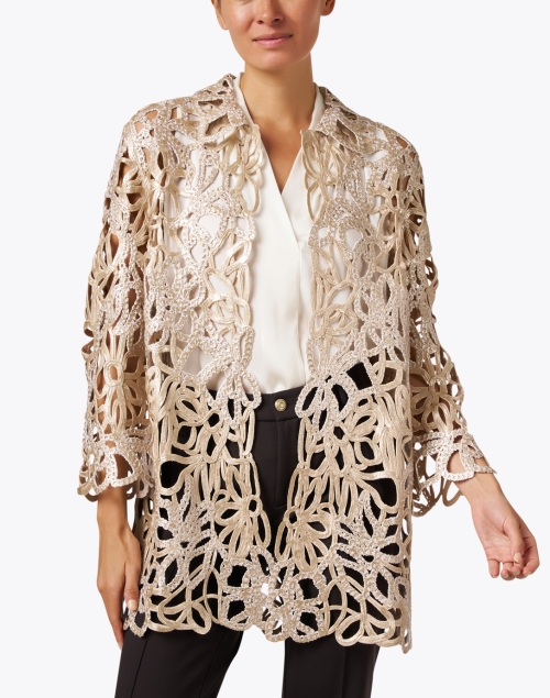 Front image - Rani Arabella - Gold Lace Topper Jacket