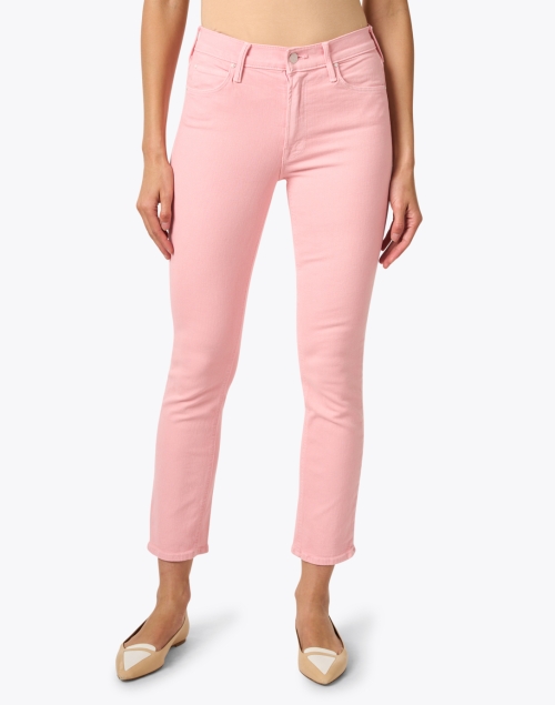 Front image - Mother - The Dazzler Pink Straight Leg Ankle Jean