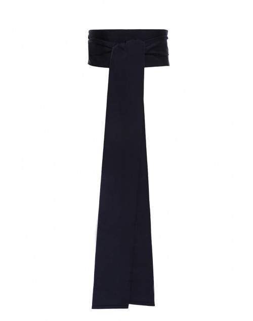 Product image - Sara Roka - Navy Wide Satin Ribbed Belt