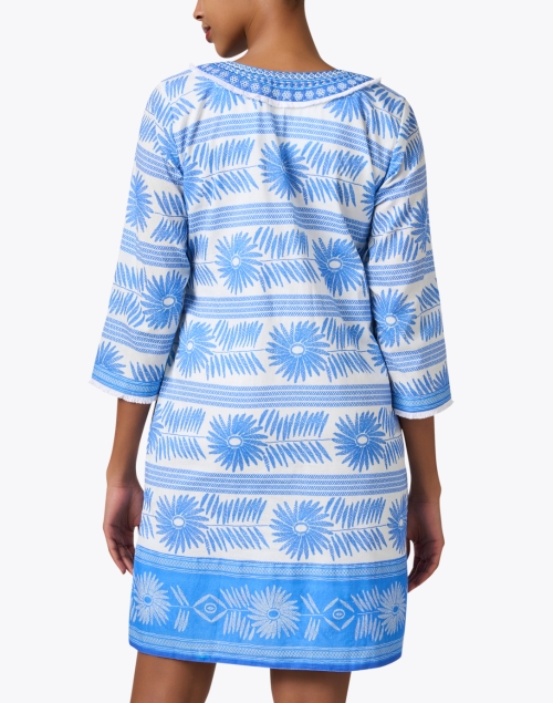 Back image - Bella Tu - Blue Print Cotton Tunic Dress