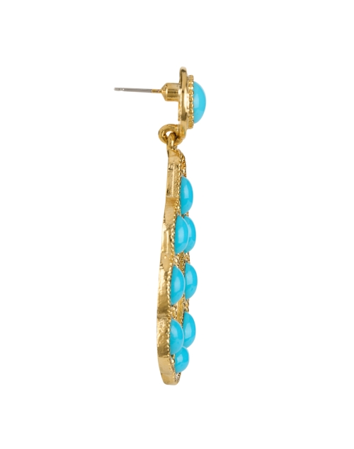 Fabric image - Kenneth Jay Lane - Gold and Turquoise Teardrop Earrings