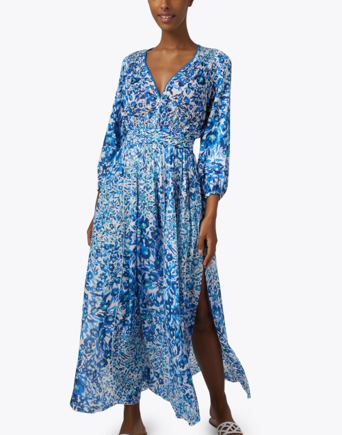 Front image - Poupette St Barth - Anabelle Blue Floral Dress