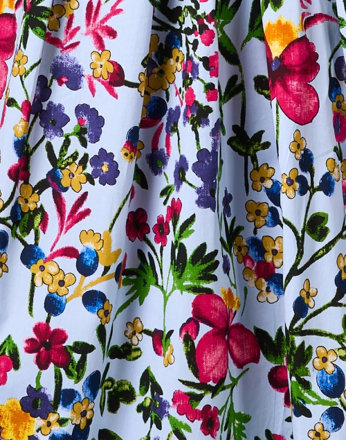 Fabric image - Samantha Sung - Audrey Blue Floral Print Stretch Cotton Dress