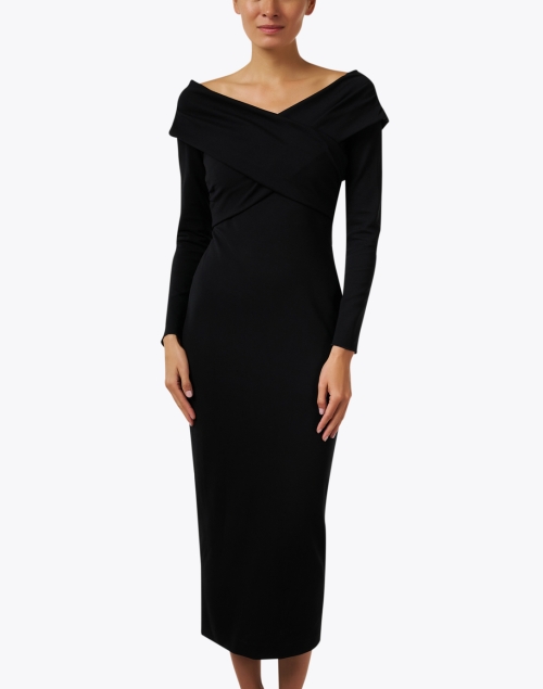 Front image - Emporio Armani - Black Off The Shoulder Dress