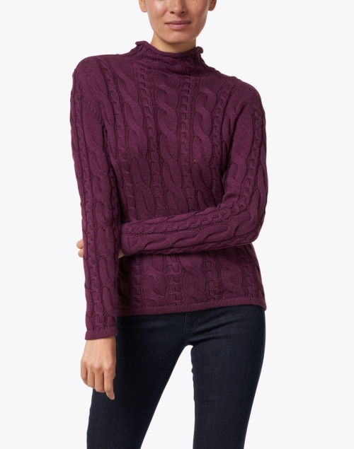 Blue - Bordeaux Cotton Cable Sweater
