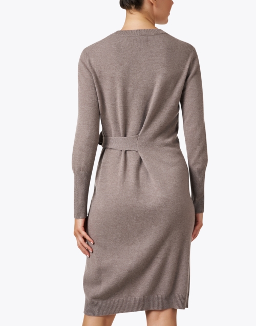 Back image - Kinross - Taupe Cashmere Dress