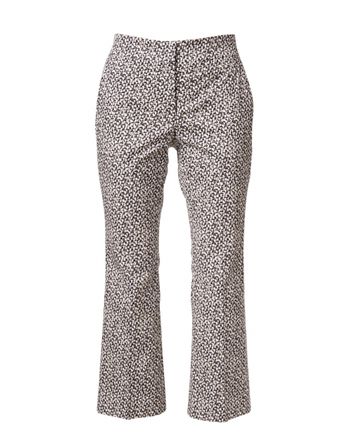 Piazza Sempione - Grey and White Abstract Print Stretch Cotton Cropped Flare Pant