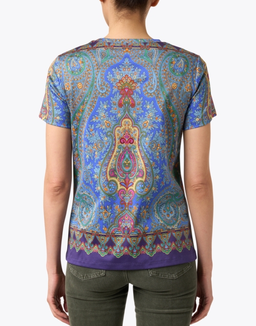 Back image - Rani Arabella - Navy Multi Paisley Print Cotton T-Shirt