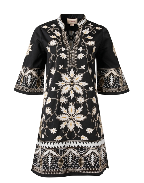 Product image - Figue - Lynne Black Floral Embroidered Dress