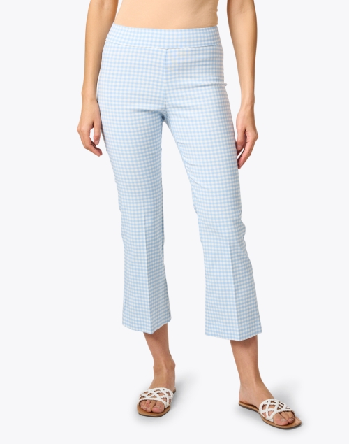 Front image - Avenue Montaigne - Leo Blue Check Pull On Pant