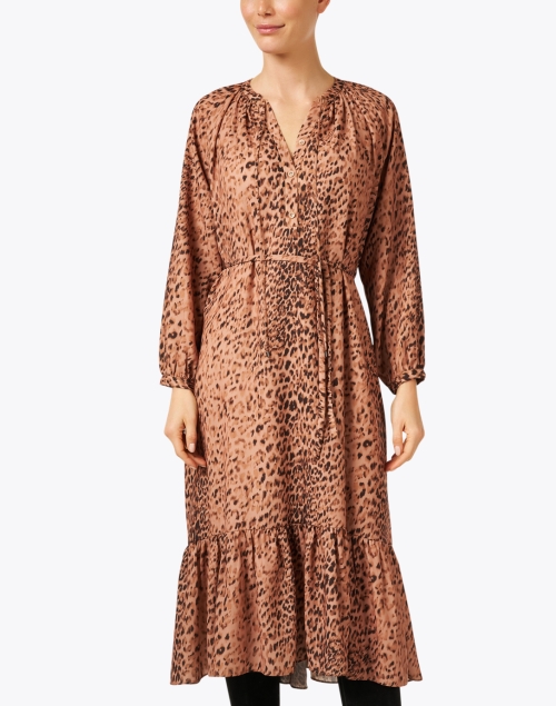 Front image - Brochu Walker - Sarai Leopard Print Midi Dress