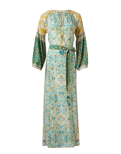 Product image - D'Ascoli - Avni Gold and Blue Print Silk Dress