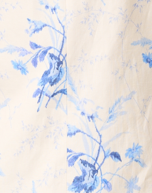 Fabric image - L.K. Bennett - Fleur White and Blue Print Linen Jacket