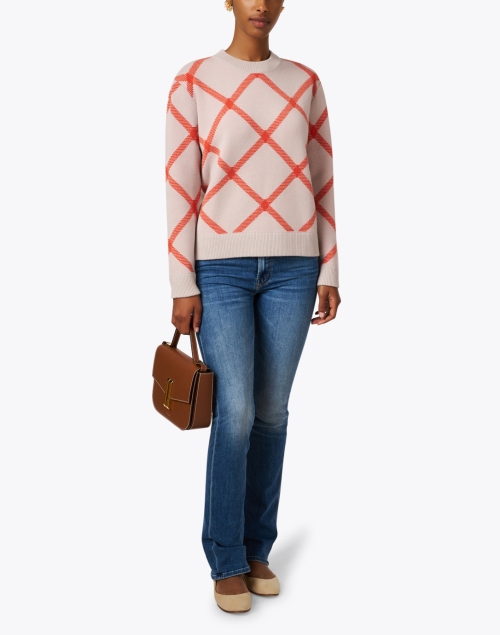 Look image - Kinross - Beige Plaid Cashmere Sweater