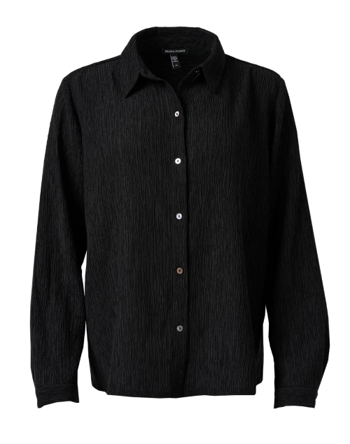 Product image - Eileen Fisher - Black Plisse Blouse
