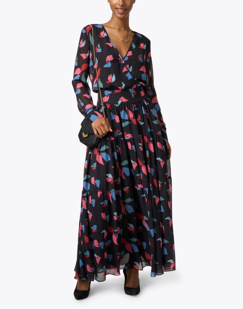 Look image - Emporio Armani - Black Multi Print Chiffon Dress