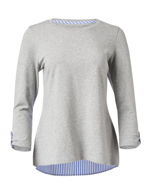 Product image - E.L.I. - Heather Grey Striped Back Top
