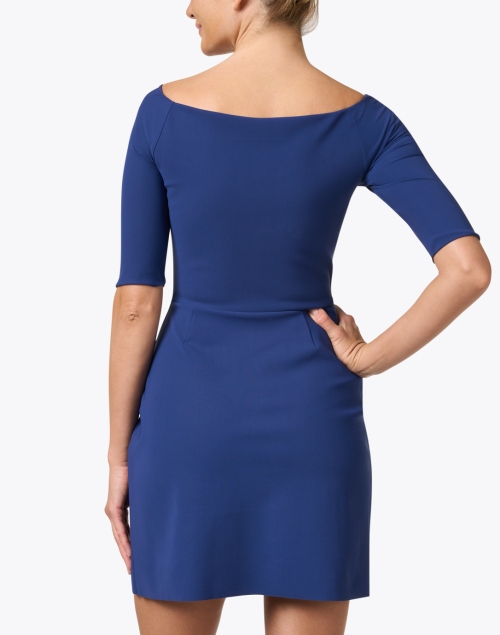 Back image - Chiara Boni La Petite Robe - Yila Blue Stretch Jersey Dress