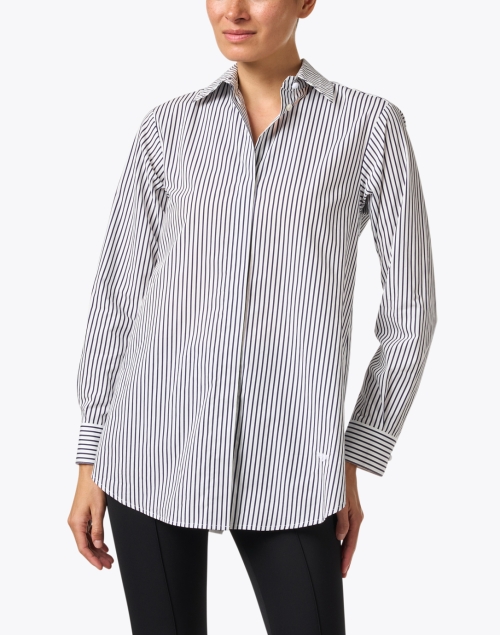 Front image - Emporio Armani - Navy Stripe Cotton Shirt