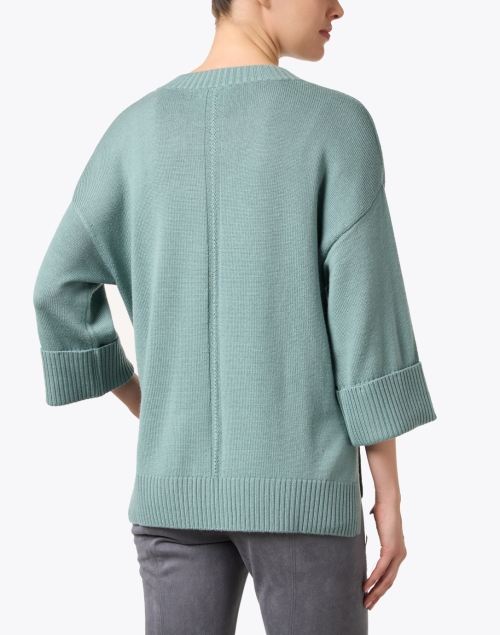 Back image - Repeat Cashmere - Green Merino Pullover Sweater