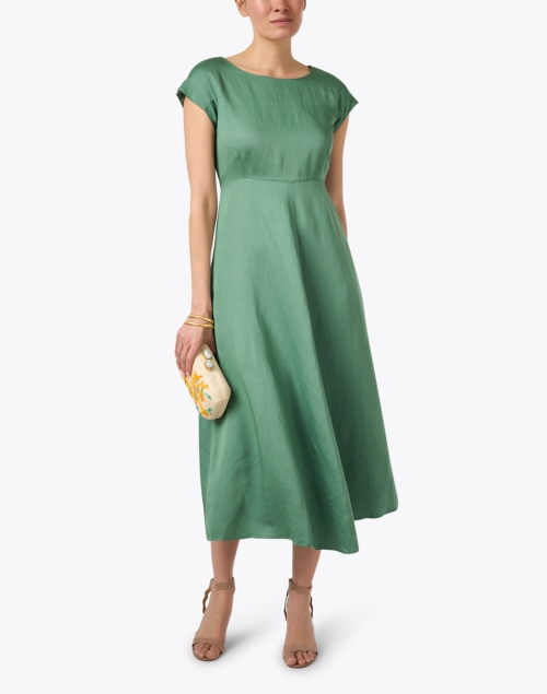 Ghiglia Green Fit and Flare Dress