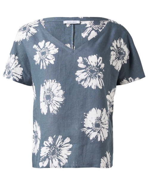 Product image - Rosso35 - Grey Floral Linen Top