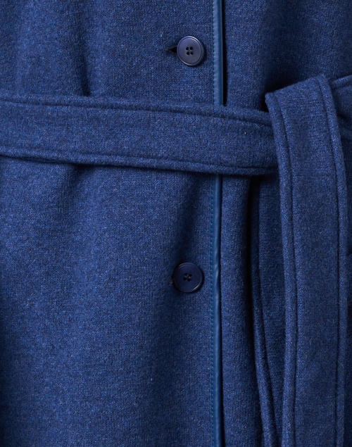 Fabric image - Max Mara Leisure - Obice Blue Wool Blend Belted Coat