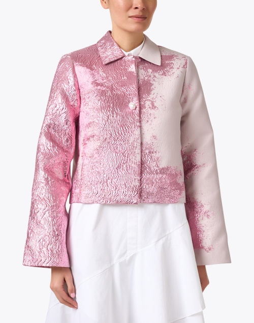 Front image - Stine Goya - Kiana Pink Metallic Print Jacket