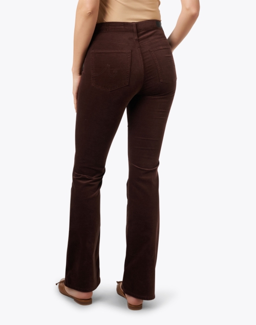 Back image - AG Jeans - Farrah Brown Velvet Bootcut Jean