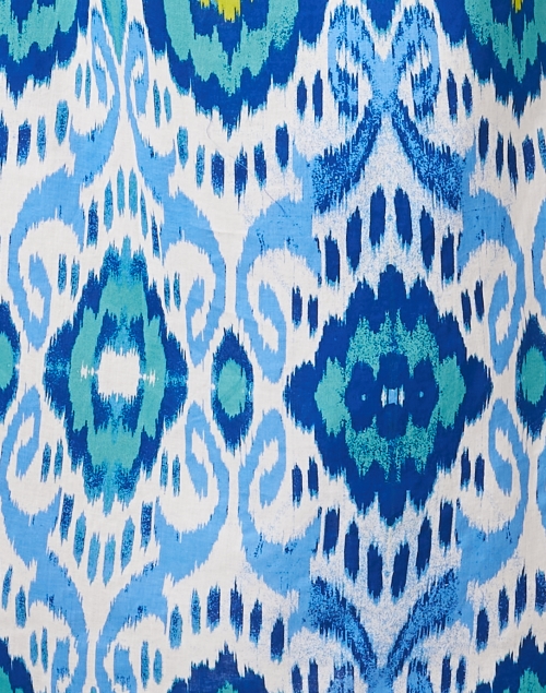 Fabric image - Ro's Garden - Clorinda Blue Ikat Print Cotton Kurta