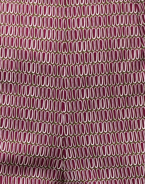 Fabric image - Piazza Sempione - Audrey Maroon Print Capri Pant