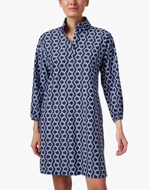 Front image - Jude Connally - Florence Navy Print Dress