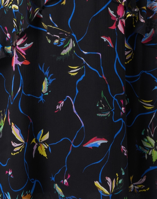 Fabric image - Jason Wu Collection - Black Multi Print Silk Chiffon Dress