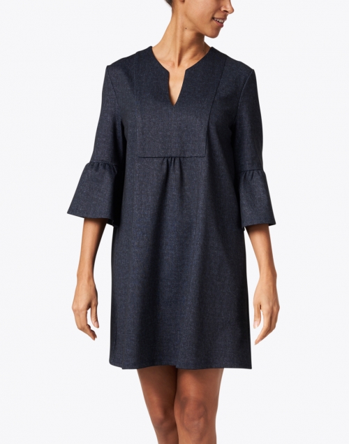 Front image - Jude Connally - Kerry Navy Denim Printed Dress