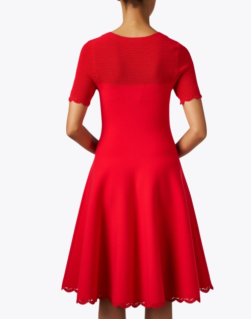 Back image - Jason Wu Collection - Coral Knit Fit and Flare Dress 