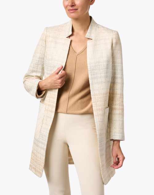 Front image - Helene Berman - Cream and Gold Metallic Tweed Jacket