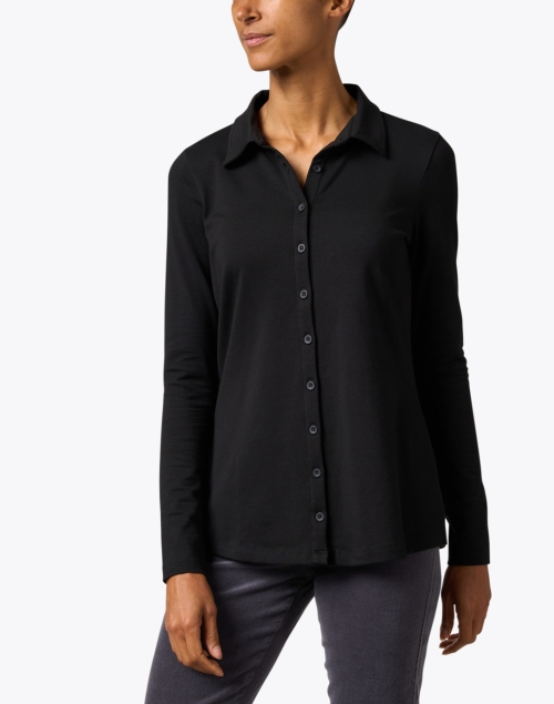 Front image - E.L.I. - Black Pima Cotton Shirt