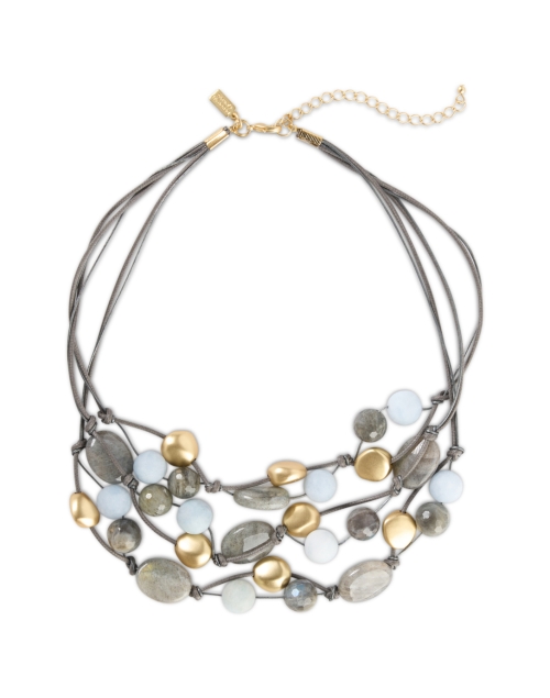 Product image - Deborah Grivas - Labradorite Aquamarine and Gold Beaded Necklace