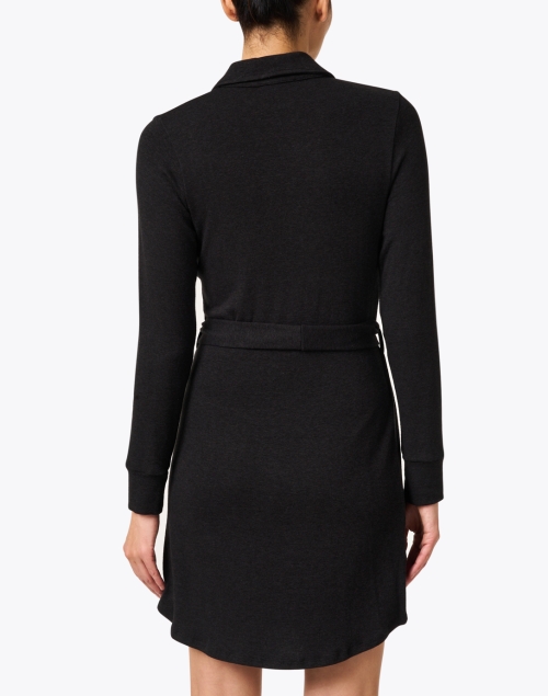 Back image - Southcott - Sydney Black Cotton Belted Sweater Dress