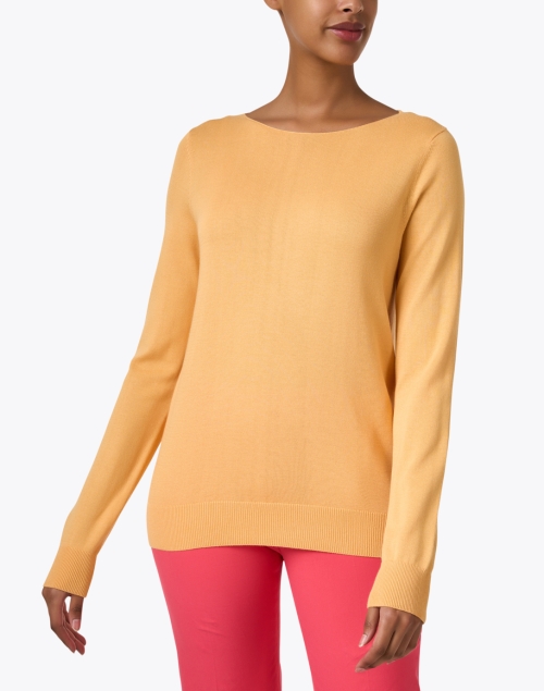 Front image - Repeat Cashmere - Orange Boatneck Sweater