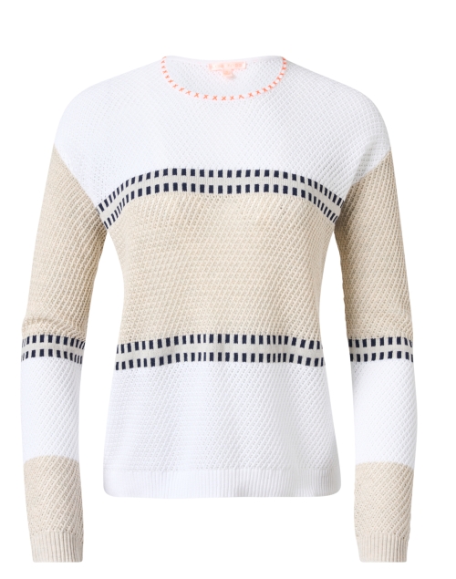 Product image - Lisa Todd - White and Beige Cotton Sweater