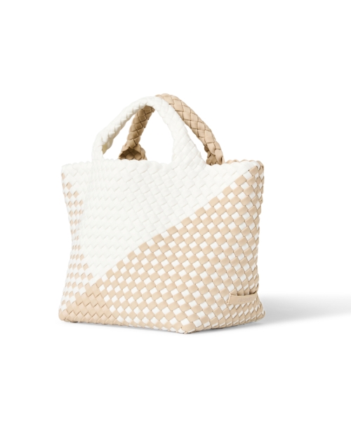 Front image - Naghedi - St. Barths Neutral Graphic Woven Handbag