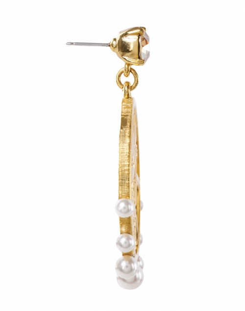 Oscar de la Renta - Gold Flower Coin Large Drop Earrings