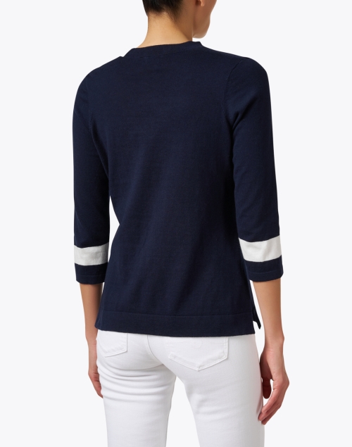 Back image - J'Envie - Navy and White Knit Top